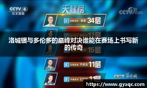 洛城银与多伦多的巅峰对决谁能在赛场上书写新的传奇
